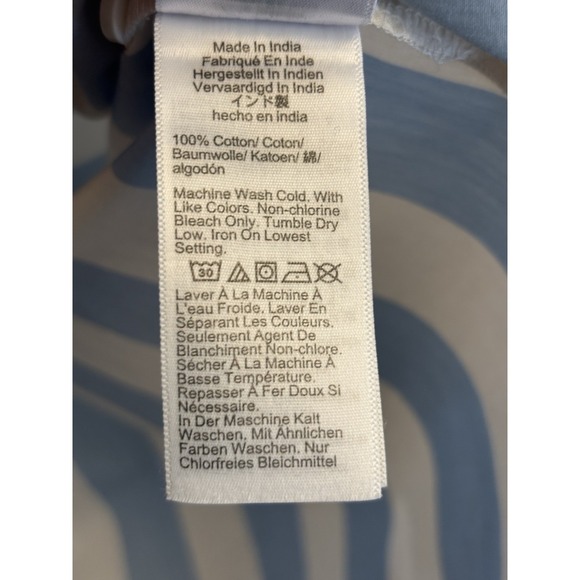 J. Crew Collection Blue Relaxed Fit Button Up Cropped Shirt In Barlow Stripe 10 - Picture 5 of 5